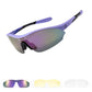 ROCKBROS Sportowe okulary przeciwsłoneczne do jazdy na rowerze z 3 wymiennymi szkłami UV400