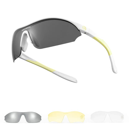 ROCKBROS Sportowe okulary przeciwsłoneczne do jazdy na rowerze z 3 wymiennymi szkłami UV400