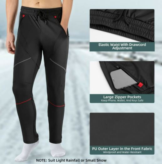 ROCKBROS Zimowe spodnie kolarskie termo spodnie na rower górski wiatroszczelne długie spodnie rowerowe
