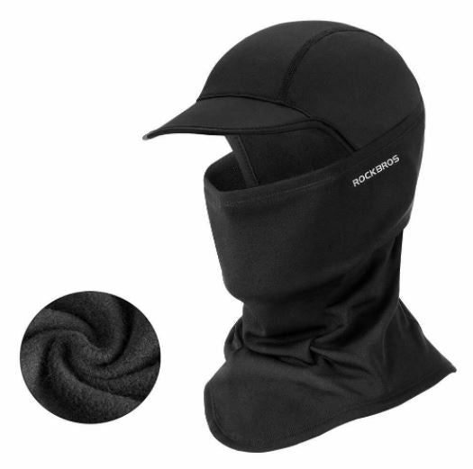 ROCKBROS Kominiarka zimowa maska ciepła czapka z daszkiem balaclava rowerowa motocyklowa