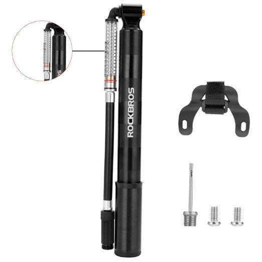 ROCKBROS Pompka rowerowa 130 PSI MTB pompa powietrza z manometrem mini pompka rowerowa BMX