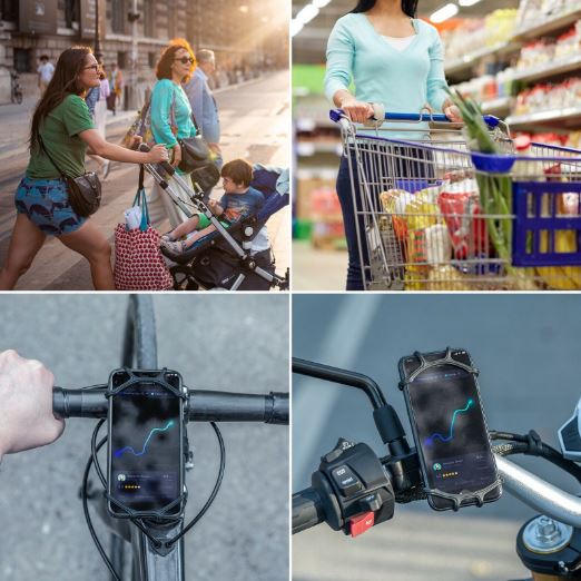 ROCKBROS Uchwyt na telefon komórkowy do roweru obrotowy uchwyt na telefon 360 ° do smartfona 4.0-6.8"