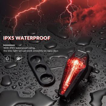 ROCKBROS Rowerowe światło tylne IPX5 z certyfikatem StVZO 20 lux