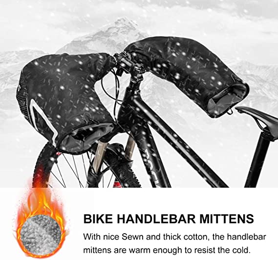 ROCKBROS Mankiety rękawice na kierownicę rowerowe motocyklowe skuterowe z podszewką wiatroszczelne wodoodporne odblaskowe