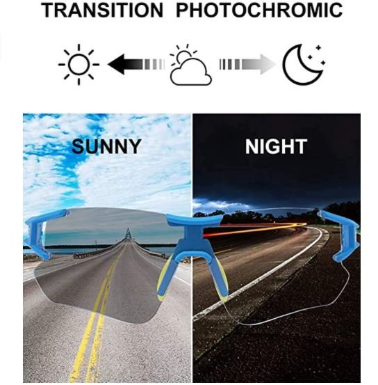 ROCKBROS 10126 Fotochromowe przezroczyste okulary rowerowe biale