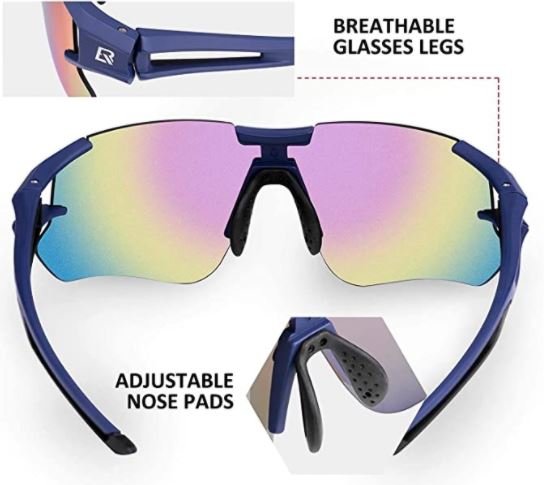ROCKBROS 10129 Sportowe okulary z polaryzacja bezramkowe niebieskie