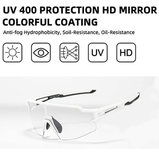 ROCKBROS 10172 Fotochromatyczne okulary przeciwsloneczne biale