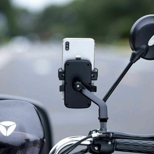 ROCKBROS Uchwyt na telefon komórkowy motocyklowy lusterko wsteczne / uchwyt na telefon komórkowy na kierownice 360° obrotowy