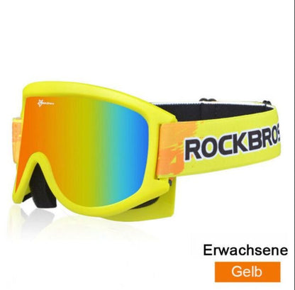 ROCKBROS Gogle narciarskie dla kobiet mezczyzn Okulary narciarskie dla dzieci Zimowe przeciwmgielne