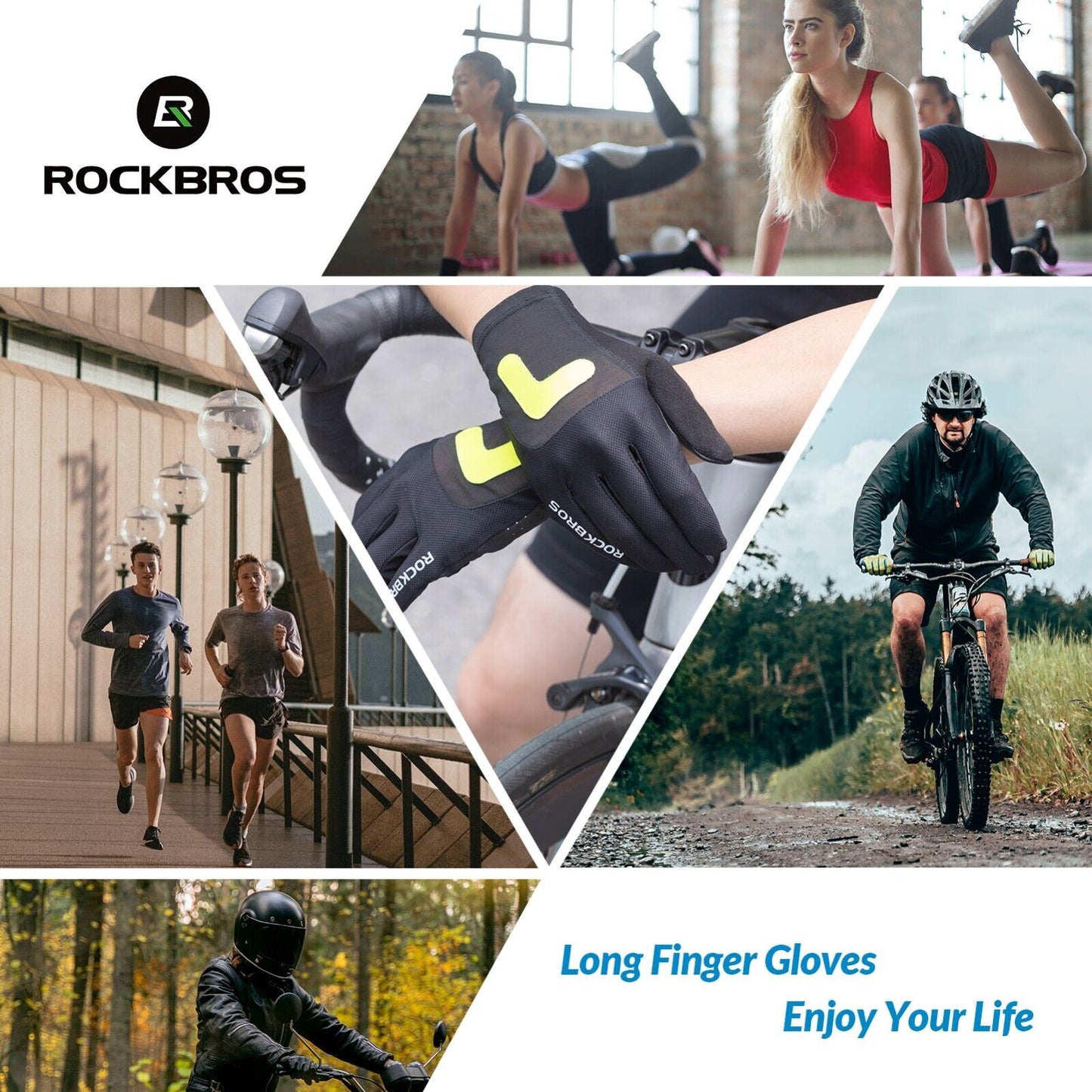 ROCKBROS Rękawice kolarskie rowerowe motocyklowe do ekranu dotykowego
